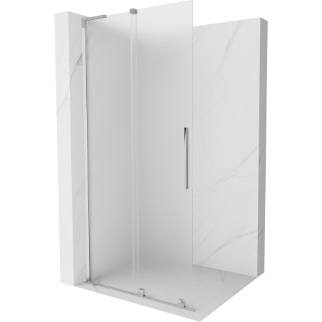 Mexen Velar L posuvná sprchová stena Walk-in 100 x 200 cm, námraza 8 mm, chróm - 871-100-003-33-01