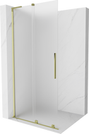 Mexen Velar L posuvná sprchová stena Walk-in 100 x 200 cm, matná 8 mm, zlatá - 871-100-003-33-50