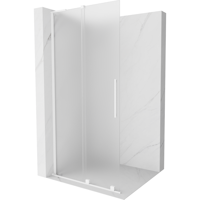 Mexen Velar L posuvná sprchová stena Walk-in 120 x 200 cm, matná 8 mm, biela - 871-120-003-33-20