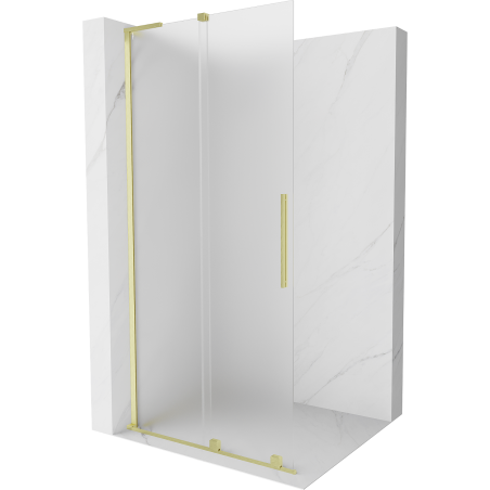 Mexen Velar L Posuvná sprchová stena Walk-in 120 x 200 cm, matný 8 mm, zlatá kartáčovaná - 871-120-003-33-55