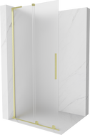 Mexen Velar L Posuvná sprchová stena Walk-in 120 x 200 cm, matný 8 mm, zlatá kartáčovaná - 871-120-003-33-55