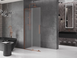 Mexen Velar L posuvná sprchová stena Walk-in 120 x 200 cm, matné sklo, ružové zlato - 871-120-003-33-60