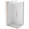 Mexen Velar L Sprchová stena zasúvacia Walk-in 90 x 200 cm, mrazené sklo 8 mm, brúsená meď - 871-090-003-33-65