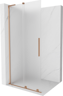 Mexen Velar L Posuvná sprchová stena Walk-in 120 x 200 cm, matné sklo 8 mm, brúsená meď - 871-120-003-33-65