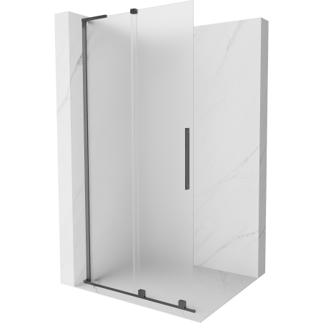 Mexen Velar L posuvná sprchová stena Walk-in 100 x 200 cm, mat 8 mm, leštená pištoľovo sivá farba - 871-100-003-33-66