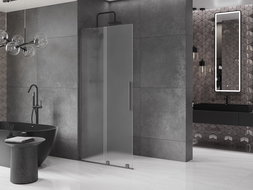 Mexen Velar L posuvná sprchová stena Walk-in 110 x 200 cm, matný 8 mm, zbraňová šedá kartáčovaná - 871-110-003-33-66