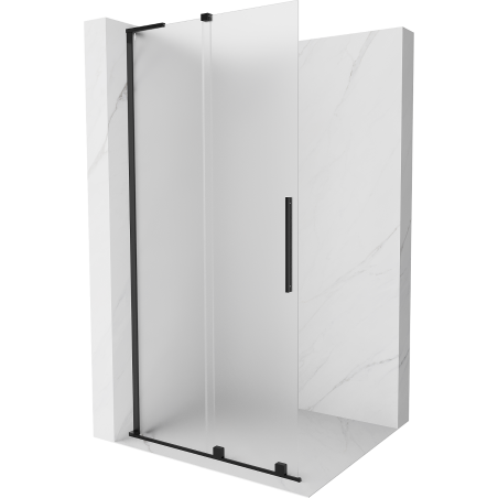 Mexen Velar L sprchová stena posuvná Walk-in 90 x 200 cm, matovaná 8 mm, čierna - 871-090-003-33-70
