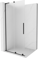 Mexen Velar L sprchová stena posuvná Walk-in 100 x 200 cm, mrazivá 8 mm, čierna - 871-100-003-33-70
