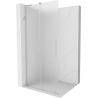 Mexen Velar L posuvná sprchová stena Walk-in 90 x 200 cm, mráz 8 mm, brúsený nikel - 871-090-003-33-97