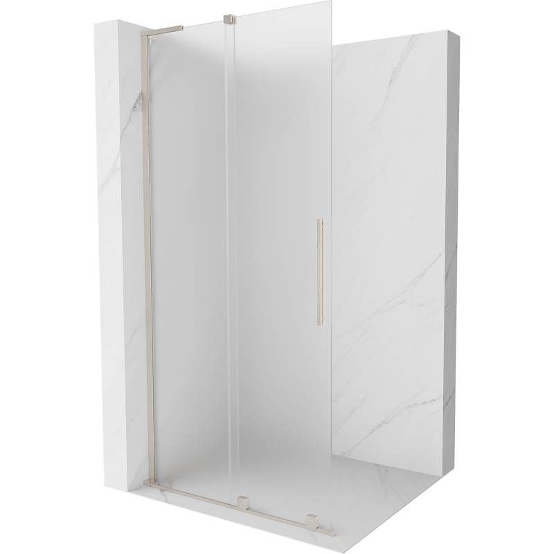 Mexen Velar L posuvná sprchová stena Walk-in 110 x 200 cm, mráz 8 mm, kartáčovaný nikel - 871-110-003-33-97