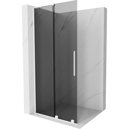 Mexen Velar L Sprchová Stena Posuvná Walk-in 100 x 200 cm, grafit 8 mm, biela - 871-100-003-43-20