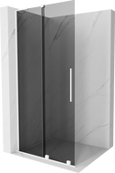 Mexen Velar L Sprchová Stena Posuvná Walk-in 100 x 200 cm, grafit 8 mm, biela - 871-100-003-43-20