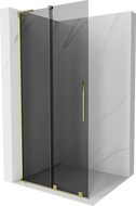Mexen Velar L posuvná sprchová stena Walk-in 100 x 200 cm, grafit 8 mm, zlatá - 871-100-003-43-50