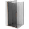 Mexen Velar L posuvná sprchová stena Walk-in 100 x 200 cm, grafit 8 mm, ružové zlato - 871-100-003-43-60
