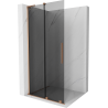 Mexen Velar L vysúvacia sprchová stena Walk-in 90 x 200 cm, grafit 8 mm, brúsená meď - 871-090-003-43-65