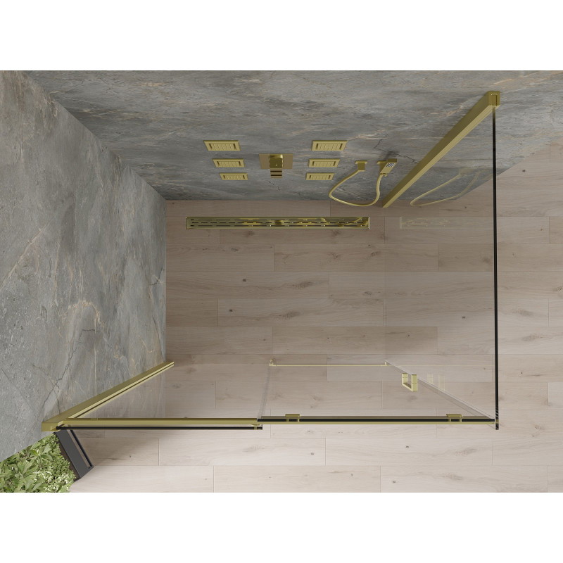 Mexen Omega posuvná sprchová kabína 110 x 80 cm, priehľadná, zlatá - 825-110-080-50-00