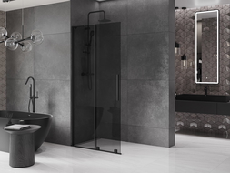 Mexen Velar L posuvná sprchová stena Walk-in 120 x 200 cm, grafit 8 mm, čierna - 871-120-003-43-70