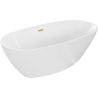 Mexen Eris voľne stojaca vaňa 180 x 95 cm, biela, prepad zlatý brúsený - 53441809500-55