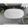 Mexen Eris voľne stojaca vaňa 180 x 95 cm, biela, prepad zlatý brúsený - 53441809500-55