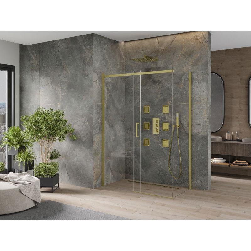 Mexen Omega posuvná sprchová kabína 130 x 70 cm, priehľadná, zlatá - 825-130-070-50-00