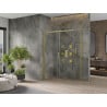 Mexen Omega sprchová kabína, posuvné dvere 130 x 70 cm, transparentnéné, zlatá - 825-130-070-50-00