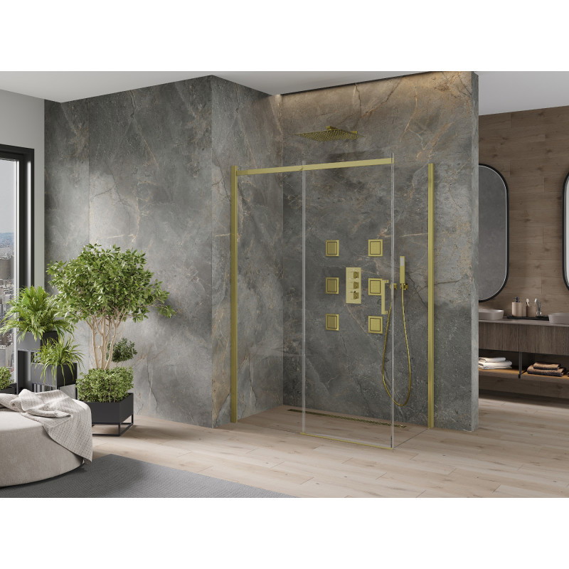 Mexen Omega posuvná sprchová kabína 130 x 70 cm, transparentná, zlatá - 825-130-070-50-00