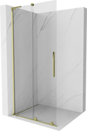 Mexen Velar L posuvná sprchová stena Walk-in 100 x 200 cm, transparentná 8 mm, zlatá - 871-100-003-03-50