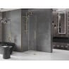 Mexen Velar L posuvná sprchová stena Walk-in 120 x 200 cm, priehľadná 8 mm, zlatá - 871-120-003-03-50