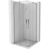 Mexen Velar L Duo posuvná sprchová kabína 80 x 80 cm, priehľadná, chróm - 871-080-080-02-03-01