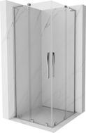 Mexen Velar L Duo posuvná sprchová kabína 80 x 80 cm, priehľadná, chróm - 871-080-080-02-03-01
