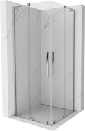 Mexen Velar L Duo sprchová kabína zasúvacia 100 x 100 cm, transparentná, chróm - 871-100-100-02-03-01