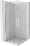 Mexen Velar L Duo sprchová kabína posuvná 80 x 80 cm, priehľadná, biela - 871-080-080-02-03-20