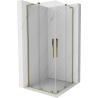 Mexen Velar L Duo sprchovací kút posuvný 90 x 90 cm, transparentný, zlatý - 871-090-090-02-03-50