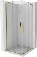 Mexen Velar L Duo sprchový kút posuvný 90 x 90 cm, transparentný, zlatý - 871-090-090-02-03-50