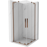 Mexen Velar L Duo sprchový kút posuvný 80 x 80 cm, číry, ružové zlato - 871-080-080-02-03-60