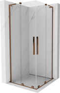 Mexen Velar L Duo sprchový kút posuvný 80 x 80 cm, číry, ružové zlato - 871-080-080-02-03-60