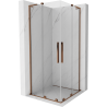Mexen Velar L Duo posuvná sprchová kabína 90 x 90 cm, transparentná, ružové zlato - 871-090-090-02-03-60