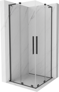 Mexen Velar L Duo sprchový kút posuvný 90 x 90 cm, priehľadný, brúsená zbraňová šedá - 871-090-090-02-03-66
