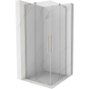 Mexen Velar L Duo sprchovací kút posuvný 80 x 80 cm, transparentný, brúsený nikel - 871-080-080-02-03-97