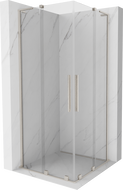 Mexen Velar L Duo sprchový kút posuvný 90 x 90 cm, transparentný, brúsený nikel - 871-090-090-02-03-97