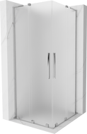 Mexen Velar L Duo posuvná sprchová kabína 90 x 90 cm, mrazené sklo, chróm - 871-090-090-02-33-01