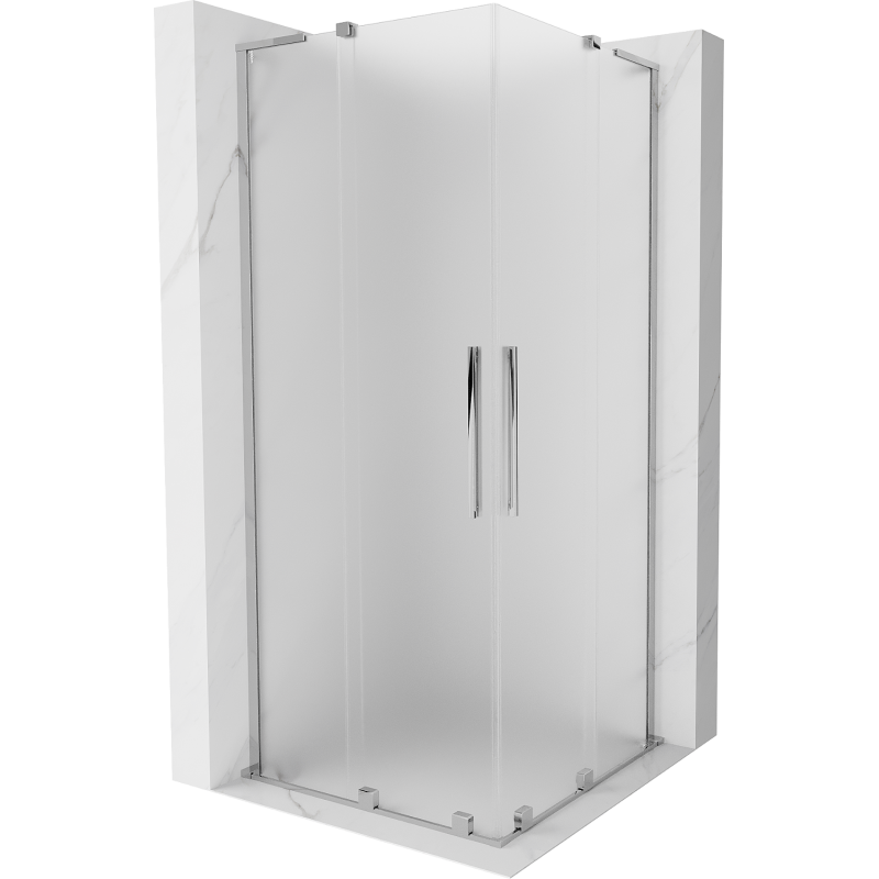 Mexen Velar L Duo posuvná sprchová kabína 100 x 100 cm, mrazené, chróm - 871-100-100-02-33-01
