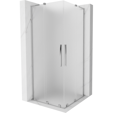 Mexen Velar L Duo posuvná sprchová kabína 100 x 100 cm, mrazené, chróm - 871-100-100-02-33-01
