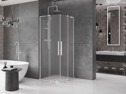 Mexen Velar L Duo posuvná sprchová kabína 100 x 100 cm, mrazené, chróm - 871-100-100-02-33-01