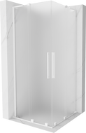 Mexen Velar L Duo sprchovací kút posuvný 100 x 100 cm, matný, biely - 871-100-100-02-33-20