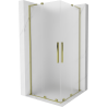 Mexen Velar L Duo sprchový kút posuvný 80 x 80 cm, námraza, zlatá - 871-080-080-02-33-50