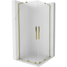 Mexen Velar L Duo sprchový kút posuvný 90 x 90 cm, matný, zlatý - 871-090-090-02-33-50
