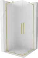 Mexen Velar L Duo posuvná sprchová kabína 90 x 90 cm, matná, kartáčovaná zlatá - 871-090-090-02-33-55
