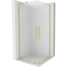 Mexen Velar L Duo posuvný sprchovací kút 80 x 80 cm, matný, zlatý kartáčovaný - 871-080-080-02-33-55