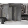 Mexen Velar L Duo sprchová kabína posuvná 100 x 100 cm, mrazené sklo, zlatá brúsená - 871-100-100-02-33-55